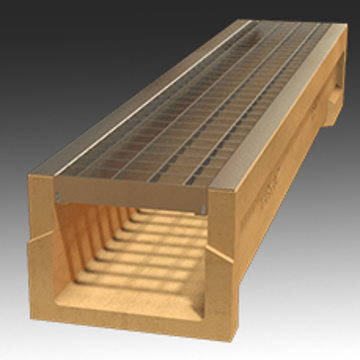 Picture of DRAINLINE 150 CHANNEL WITH GALVANIZED STELL MESH GRATE GRATE 1/2 METER